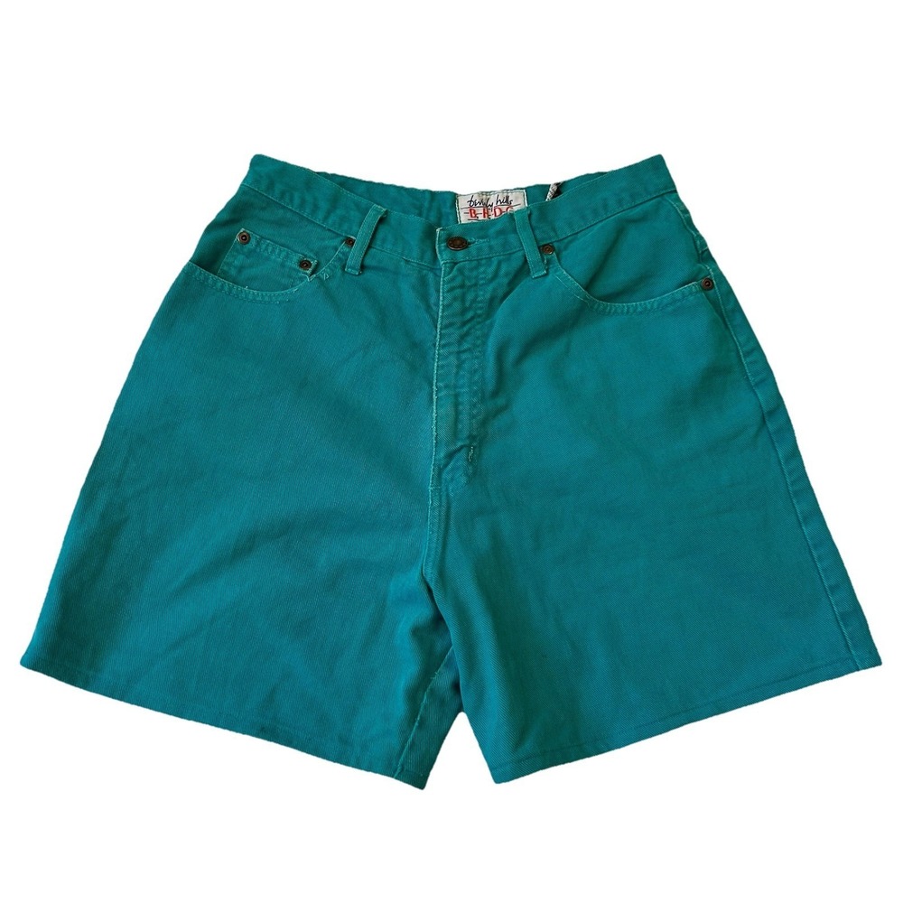 Beverley Hills‎ B.H.D.C. Shorts Women's 9 Turquoise Cotton Hemmed Talon Zipper